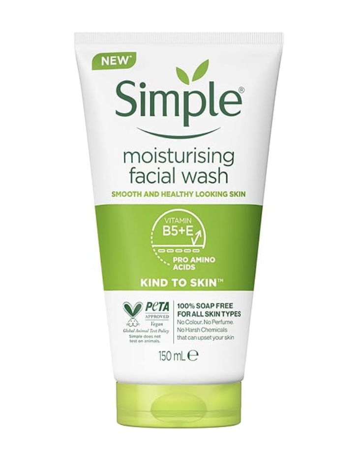 Simple moisturising facial wash